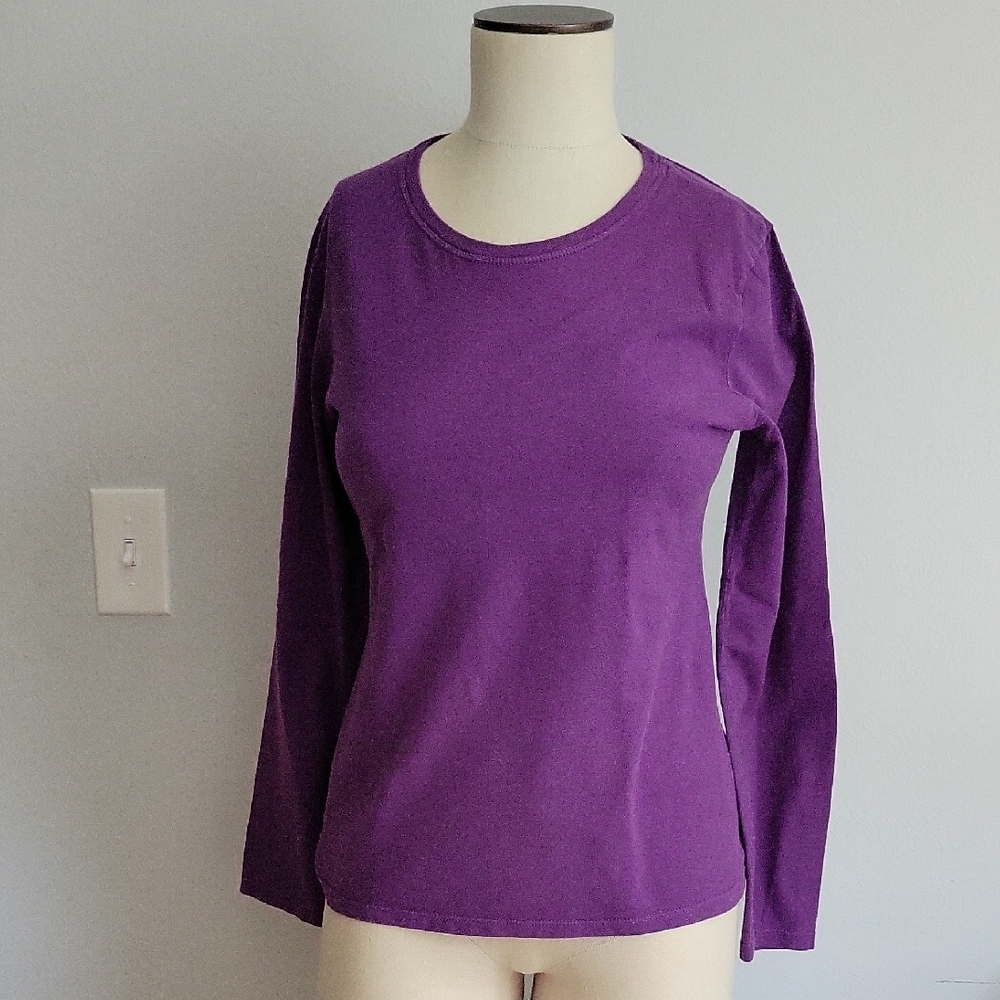 Women's Hanes Purple Long Sleeve Top